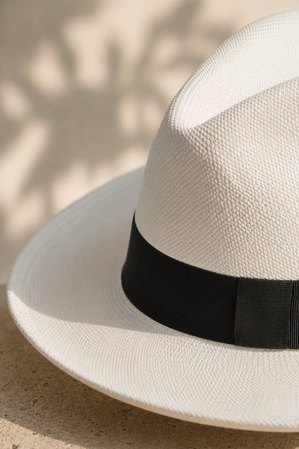 Riviera Panama Hat texture and ribbon detail